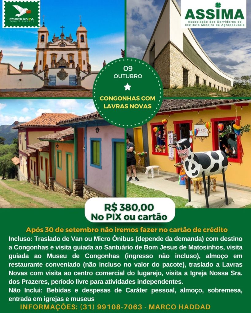 IDA À CONGONHAS COM LAVRAS NOVAS